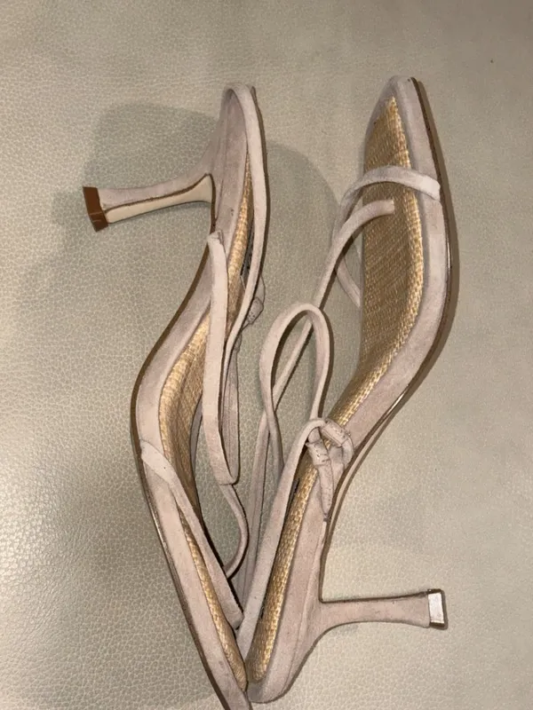 Steve Madden Locke Sandals in Taupe Raffia Tan 7.5 with box Womens high heels - Image 7