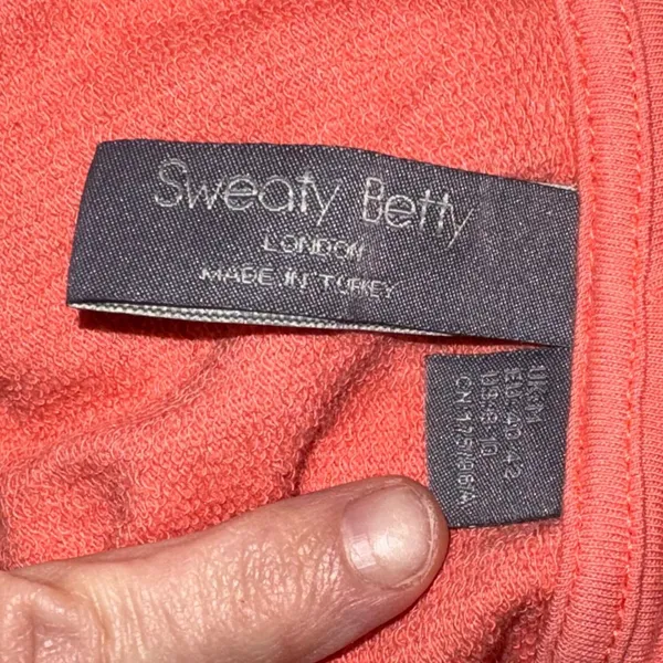 Sweaty Betty After Class Relaxed Hoodie Coral Pink Thumbhole Pocket Athleisure‎ - Image 6