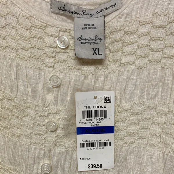 American Rag Cream Cold Shoulder Blouse - Image 2