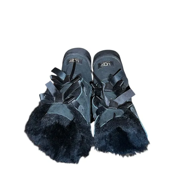 Ugg Women's Black Fur-Lined Boots Size 8 - Image 2