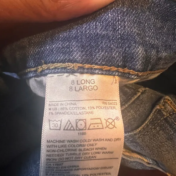 Old Navy Original Mid Rise Denim Jeans Womens Size 8 Long Blue Classic - Image 3