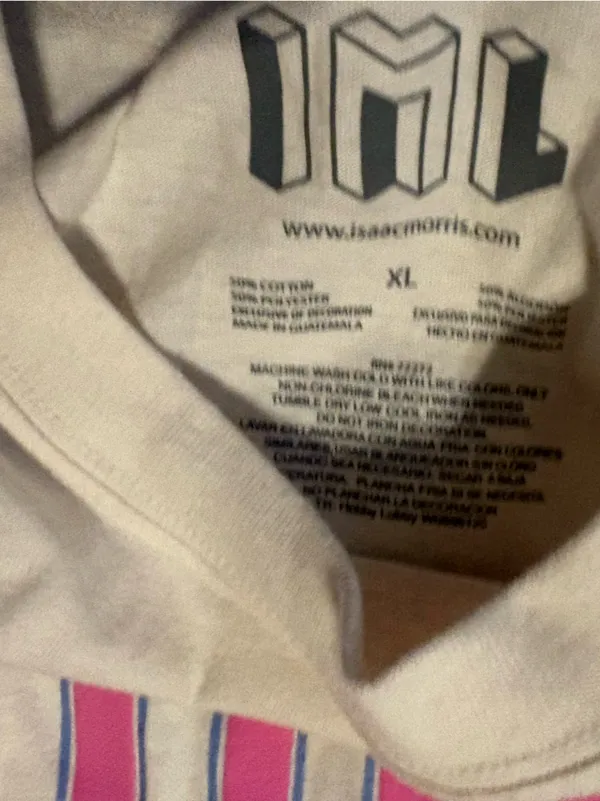 Cream ALUMNI Graphic Sleep Tee with Pink & Blue Print - Image 2