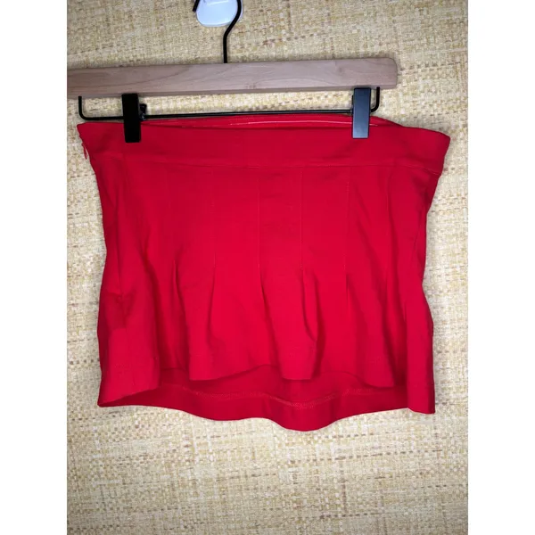 Maeve by Anthropologie Red Strapless Peplum Tube Top Side Zip Small - Image 3