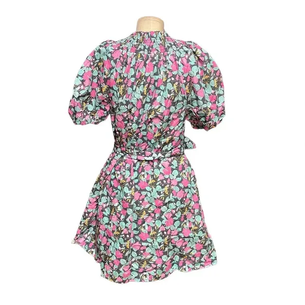 Roller Rabbit Manusa Ainsley Mini Dress‎ Black Floral Print Size Large - Image 7