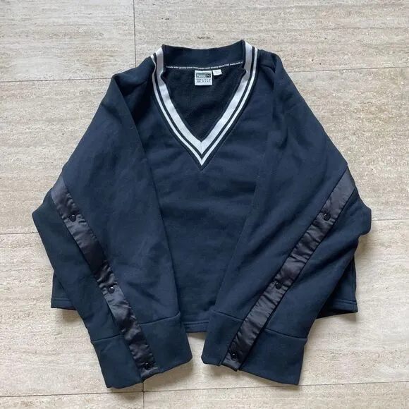 PUMA Warm SNAP Crossed CROPPED FLEECE JACKET Pullover Gym Yoga Coat Women's‎ M - Image 5