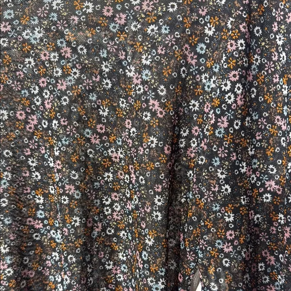 Floral Black Long Sleeve Top Size M - Image 3