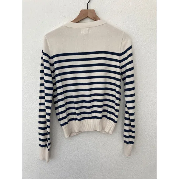 Pact Organic Cotton Earthcore Gritty Boho Granola Girl Striped Cardigan Sweater - Image 8