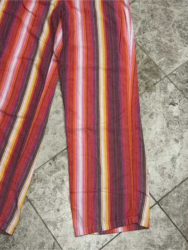 Y2K PINK Victoria’s Secret Pajama Pants Womens Striped Cotton Blend Drawstring S - Image 6