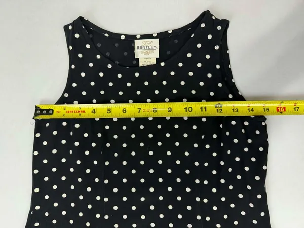 TR Bentley Vintage 90s Black & White Polka Dot Sleeveless Maxi Dress - Image 7