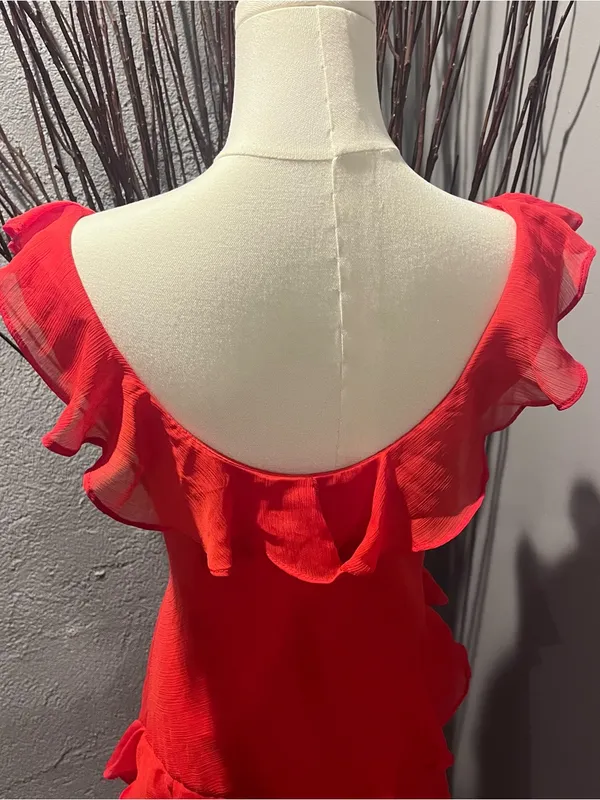 🌺A New Day Red Ruffle Maxi Dress Size Large 🌺 - Image 5