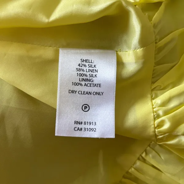 Anthropologie Plenty Tracy Reese Linen Silk Chartreuse Sundress Size 2 - Image 6