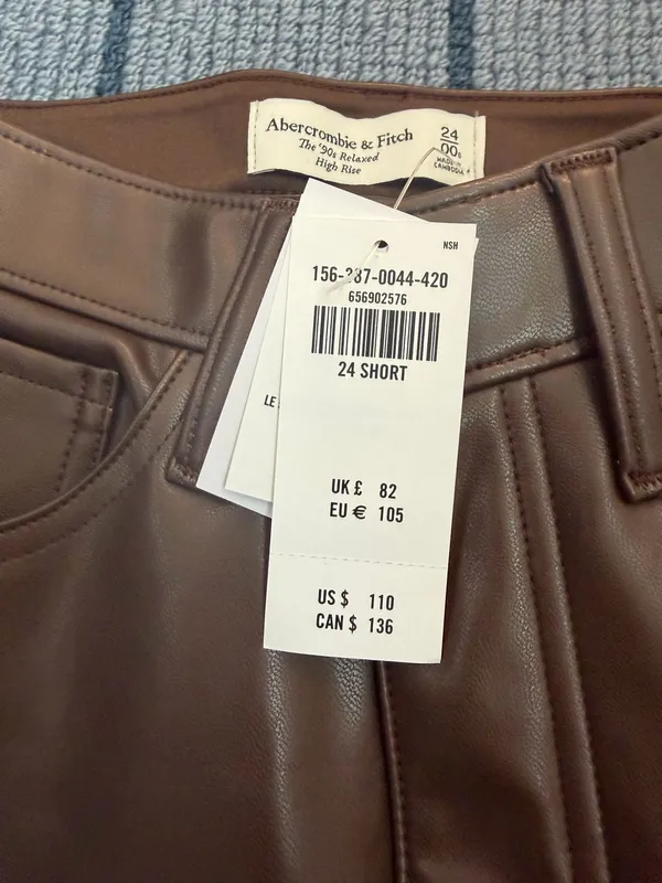 Chocolate Brown Abercrombie Vegan Leather Pants - Image 2
