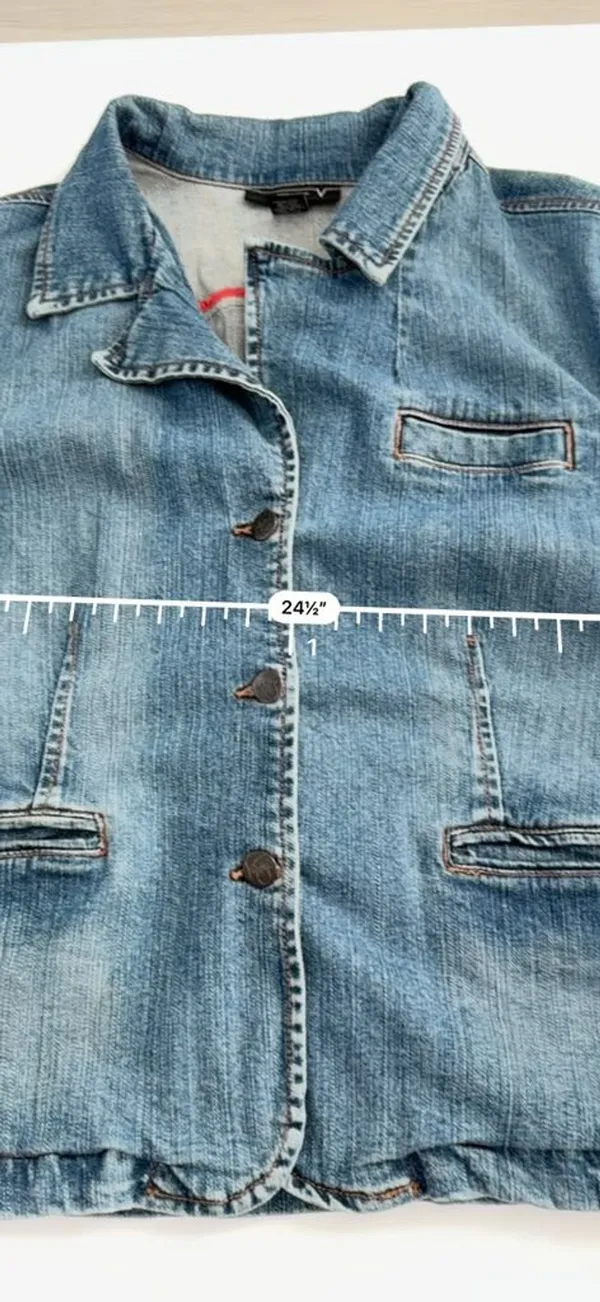 Women’s Casual Denim Jacket Blazer Size 26/28 Jean Jacket Vintage Streetstyle - Image 9