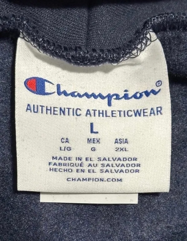 Champion Custom Embroidered Navy Pullover Hoodie - Image 4