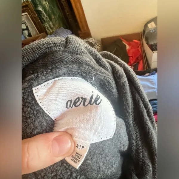 Aerie - Sherpa Patchwork Oversized Hoodie Pullover - Image 2