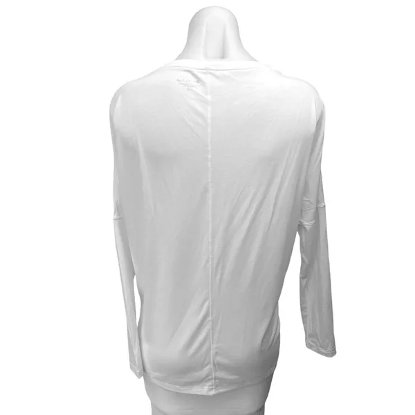 Athleta Women's White Stretch Lightweight Long Sleeve Athletic Top T Shirt Sz M - Image 3