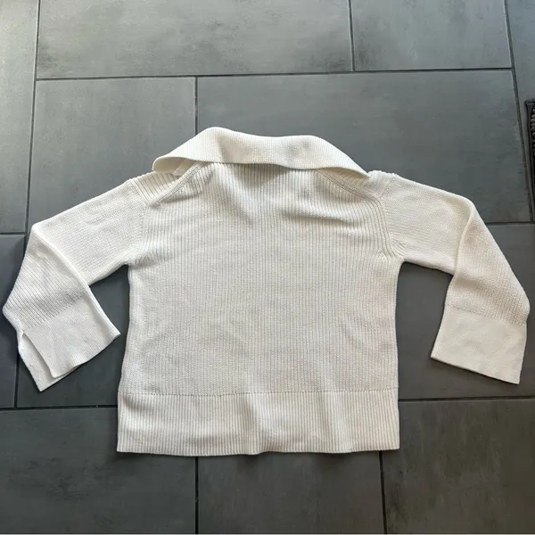 J.Crew Relaxed Collared Sweater in White - Image 5