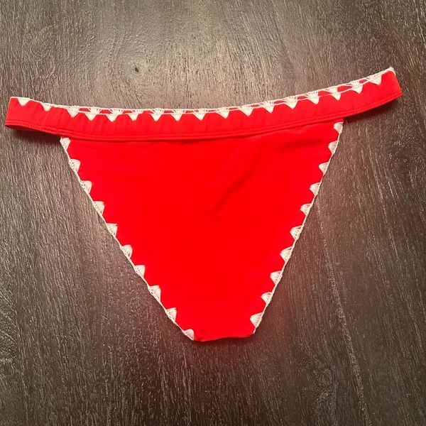 Lovers And Friends‎ Adrift Swim Bikini Bottom in Fiery Red Sz M - Image 4