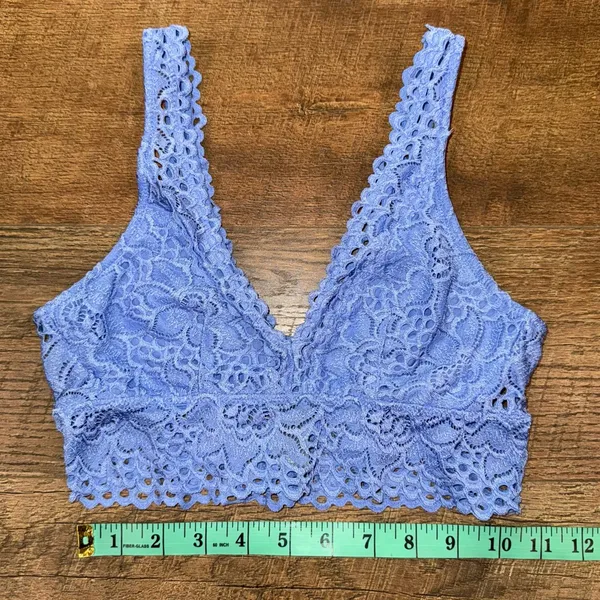 Aerie Lace Pullover Wireless Lined Bralette in Blue - Image 8