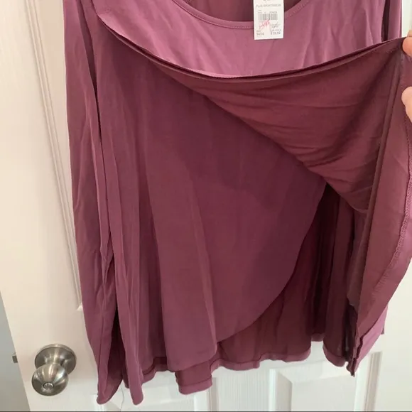 NWT Cato‎ burgundy long sleeve athleisure top 14/16 - Image 4