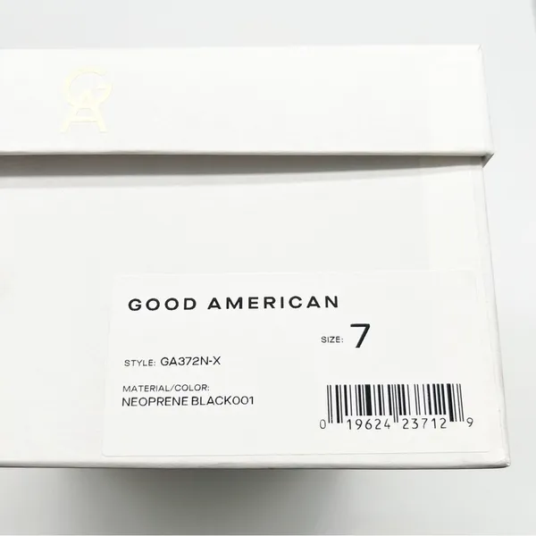 NWT Good American Square Toe Mule Sandals Women's‎ Size 7 Black Minimalist Chic - Image 10