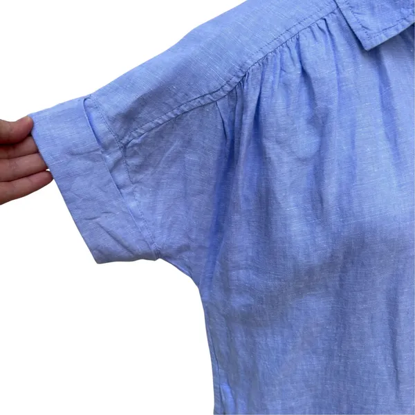 J.Crew Baird McNutt 100% Irish Linen Shirt Dress S Blue Relaxed Casual Preppy - Image 3