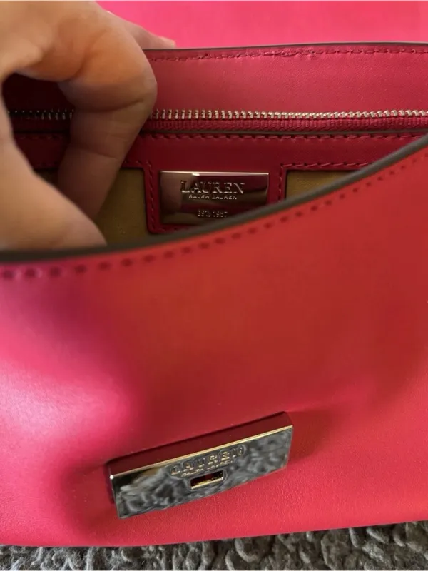 💖 RARE Find! Pink Ralph Lauren Leather Bag - Perfect Condition 💖 - Image 5