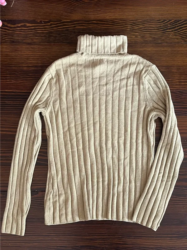 Vintage Tan Textured Turtleneck - Image 5