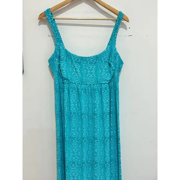 Fresh Produce Blue Geometric Print Maxi Dress Large Boho Beach Vacation - Image 2