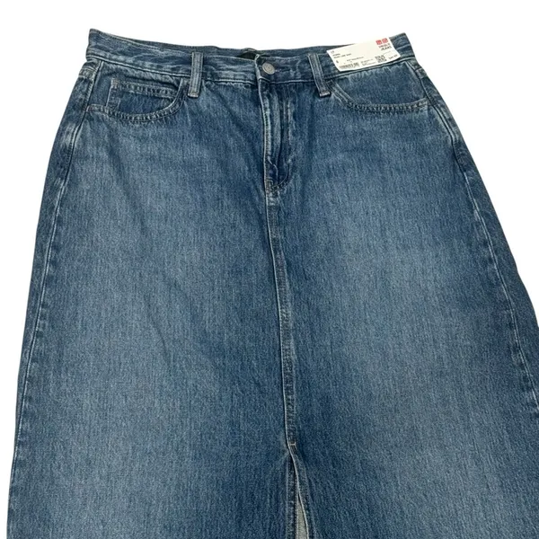 NEW Uniqlo Long A-Line Denim Skirt Cottagcore Fall Holiday Pumpkin Patch Size 6‎ - Image 3
