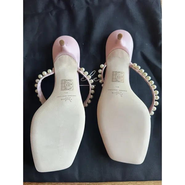 22élevé Pearl Embellished Leather Thong Sandals Ballet Pink Size 38 1/2~8US~NEW - Image 5