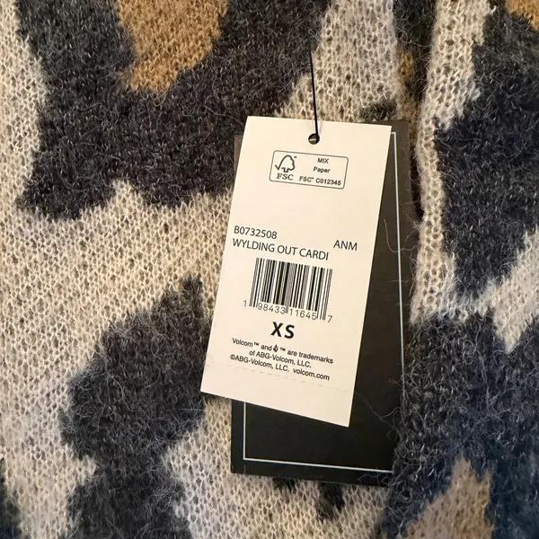 NWT Volcom Wylding Out Animal Print Oversized Knit Cardigan Sweater XS - Image 6