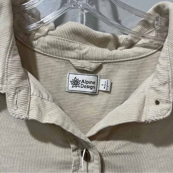 NEW Alpine Design corduroy shirt long Sleeve Morning Haze Size Large‎ Khaki Tan - Image 4
