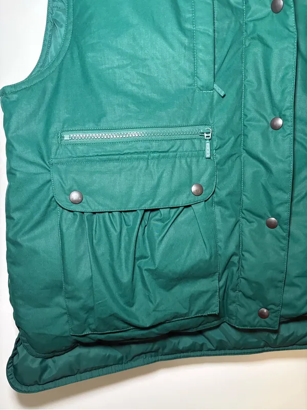 Eddie Bauer Vintage Goose Down Green Utility Vest Womens Large Made in USA - Image 2