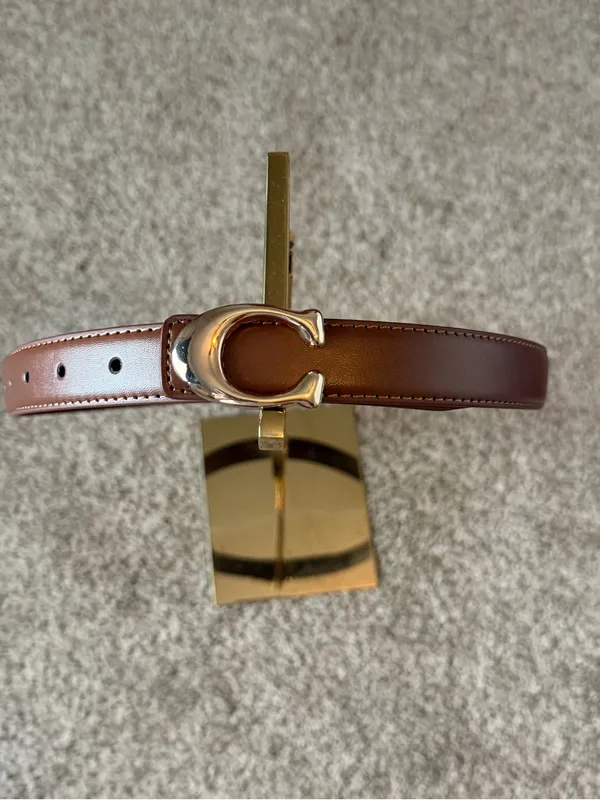 Brown Belt with Gold 'C' Buckle Accent. Very durable & well made. Size- 97cm - Image 7