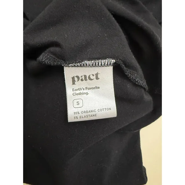 Pact Organic Cotton Black Dress‎ Sz S V-Neck Minimalist LBD Capsule Sustainable - Image 6