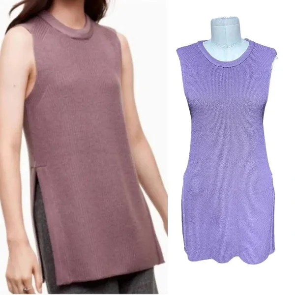 Aritzia Wilfred‎ Palmier Sleeveless Tunic Sweater Purple Size Medium - Image 2