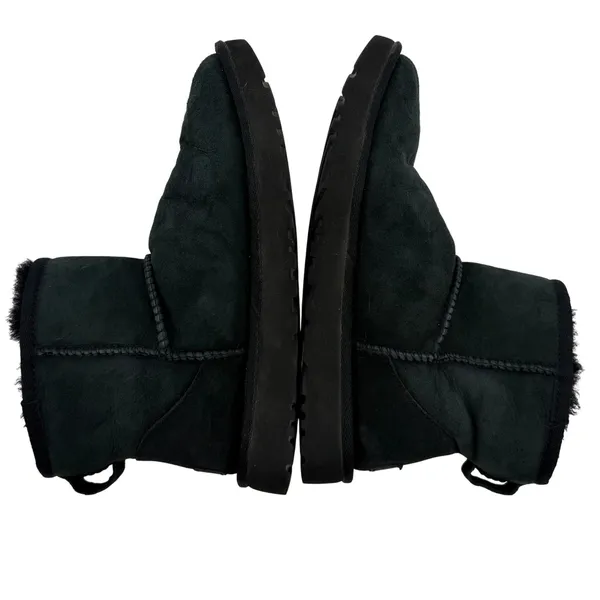 UGG Classic‎ Mini II Black Suede Shearling Ankle Boots 1016222 Womens Size 6 - Image 6