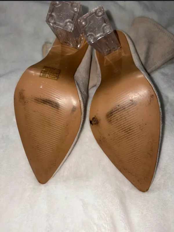 Faux suede sock boot Tan Size 8.5 - Image 3