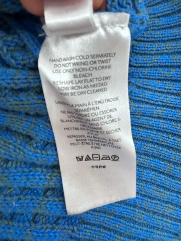 BDG Lavender and Blue Colorblock Waffle Crewneck Sweater - Image 8