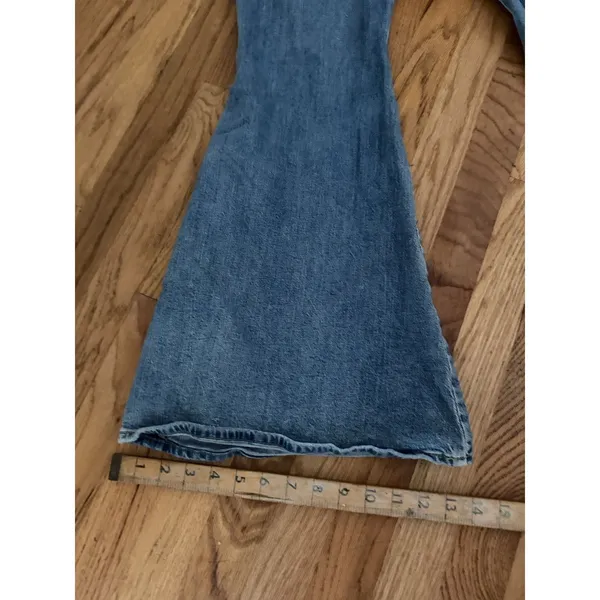7 For All Mankind Megaflare Super High Rise Denim Size‎ 32 Festival Bell Bottoms - Image 4