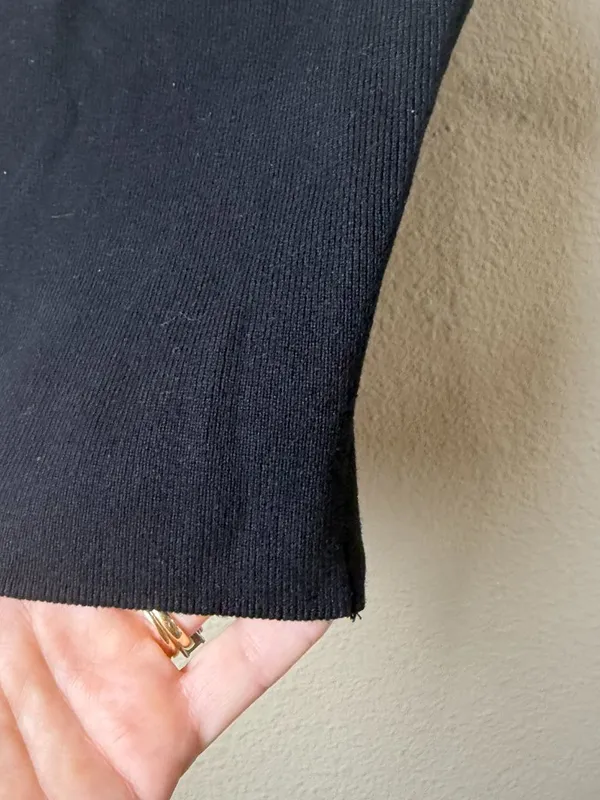 ZARA Ribbed Knit High Neck Sleeveless Sweater Tank Top Size Medium Black - Image 7