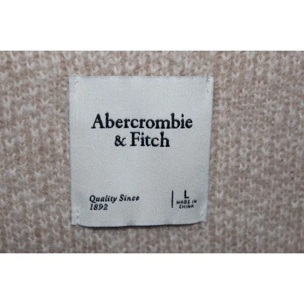 Abercrombie & Fitch Beige White Knit Sleeveless V-Neck Sweater Vest Size Large L - Image 3