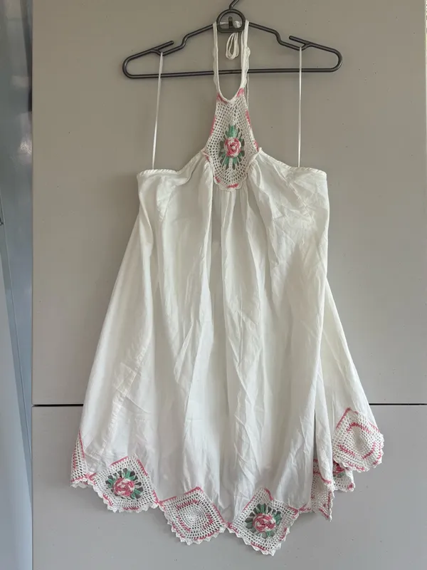 Free People Crochet Gardens Mini Dress size Large - Image 3