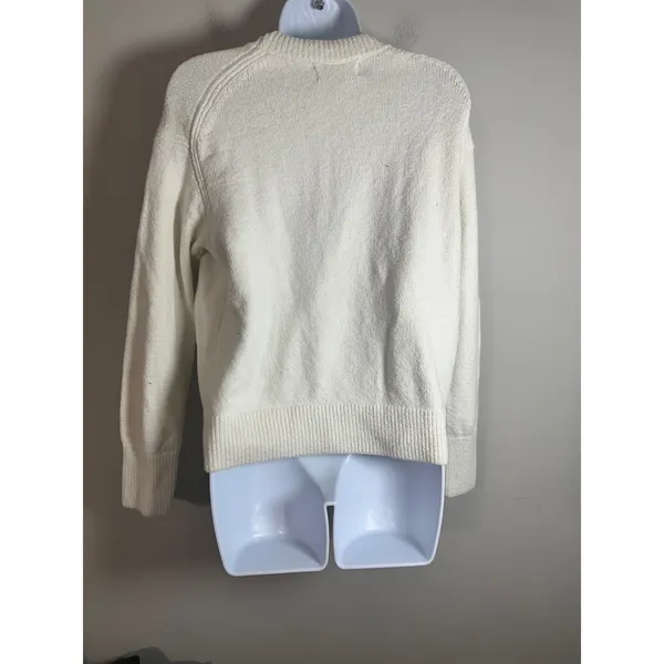 Banana Republic Off White Textured Cotton Blend Pullover‎ Sweater Size S - Image 5