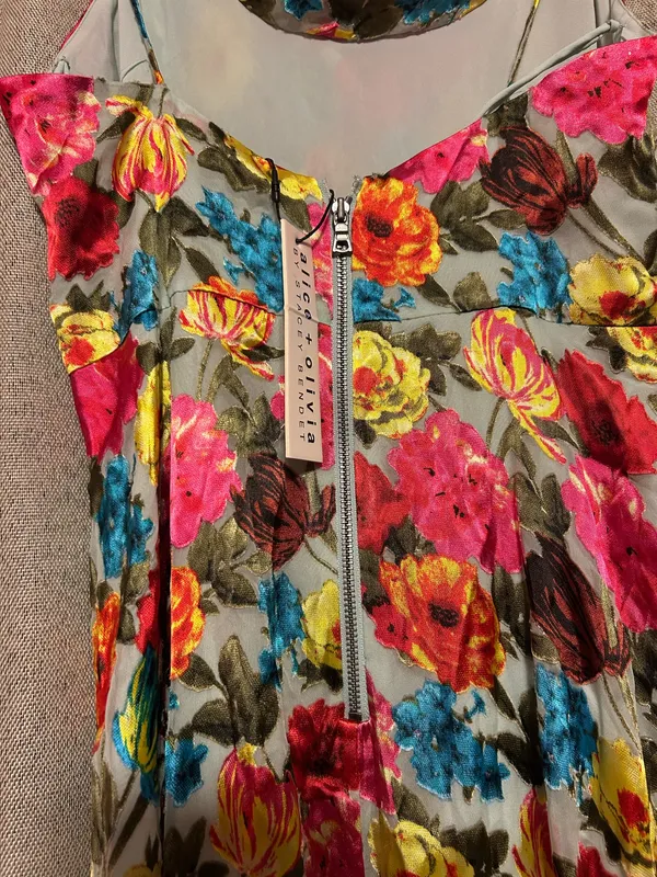Christina Floral Mint High Low Just Bloom Silk Blend Dress - Image 5