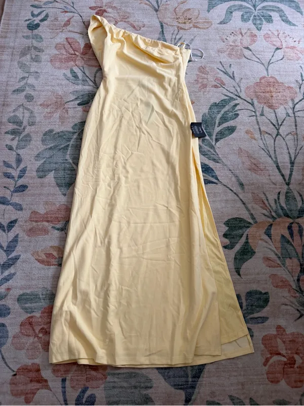 Lulu's Maevyn Light Yellow Cowl Back Column Maxi Dress - Image 6