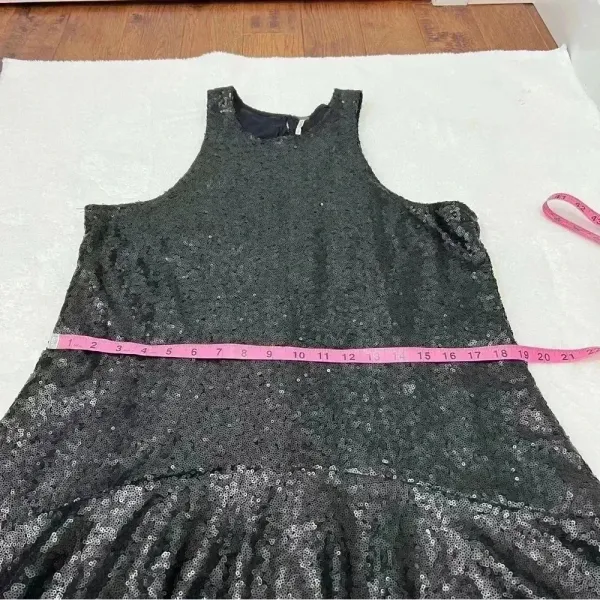 Free People blue sequin liquid shine mini dress M concert cocktail party - Image 14