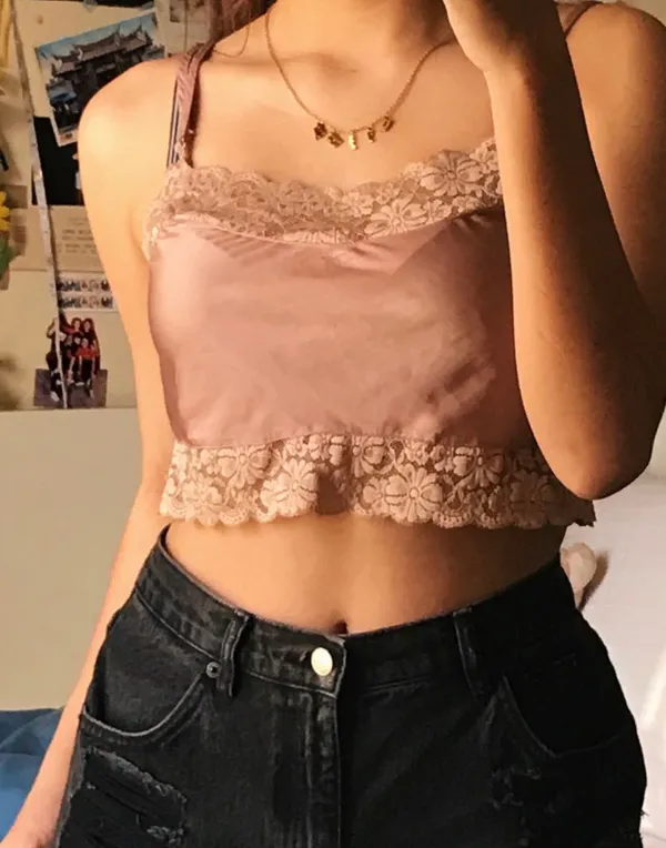 Brandy Melville Pink Silk Top - Image 3