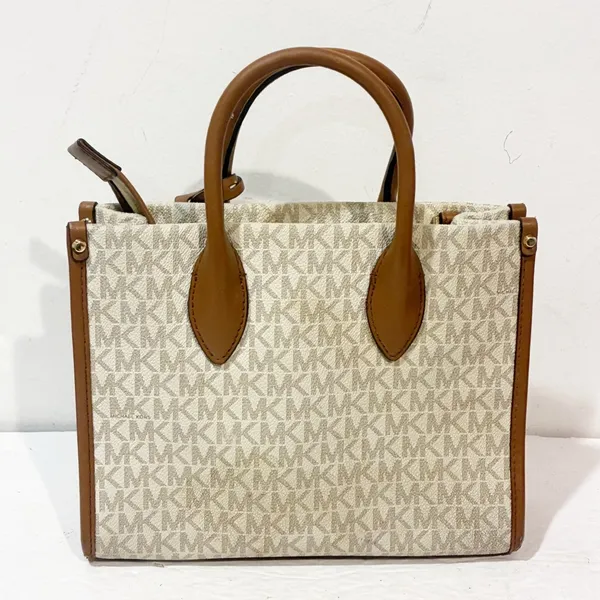 Michael Kors MK Small Vanilla Messenger Handbag Bag Purse‎ Shopper Lady - Image 6